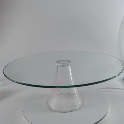 China Transitional High Quality Glass Large Size Flying Saucer Cake Dish Shape for sale