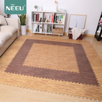 China [NEEU] EVA 3d wood grain puzzle washable magnetic mat for sale