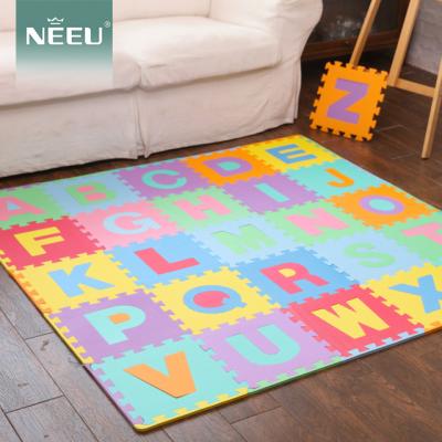 China Mental Promotion EVA Material Number (0-9) And Letters (A-Z) Interlocked Educational Baby Game Mat for sale