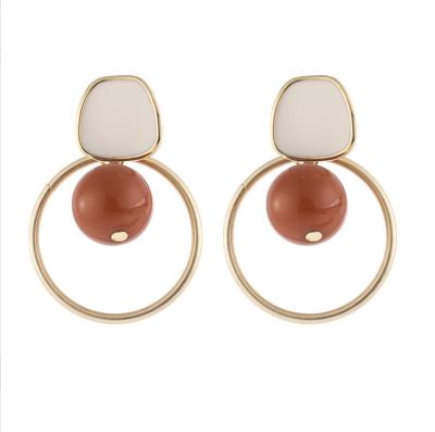 China Cute Fashion Korean Geometric Circle Women's Dangle Earrings Jewelry 2022 Dangle Earrings Shape Ball Drip Earrings Wholesale for sale