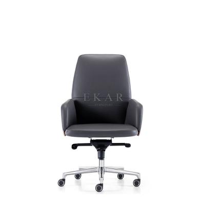 China (Size) Luxury Aluminum Swivel Office Adjustable Hot Selling Executive Leather Chairleather Chair for sale