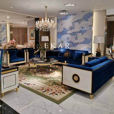 China Other Latest New Design Van Hotel Parts Cloud Royal Style Fabric Sofa U Gray Wedding Italian Blue Luxury Dog Sofas Set for sale