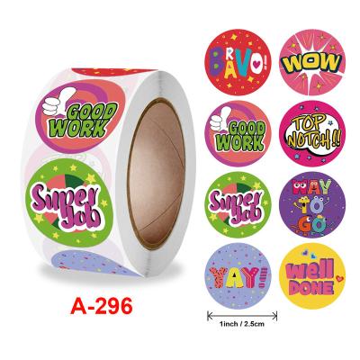 China Strong Stickiness 500pcs/roll Cartoon School Reward Sticker Kids Animal Stickers for sale