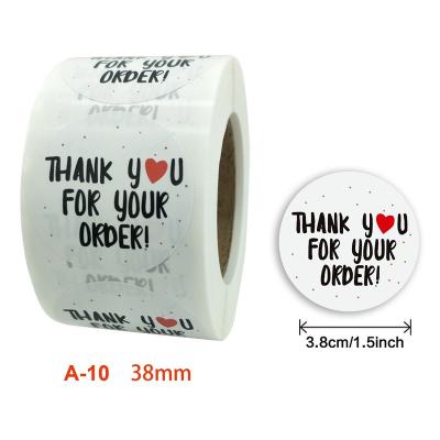 China Strong Stickiness Bulk 1.5 Inch Copper Paper Thank You Sticker Thank You For Your Order for sale