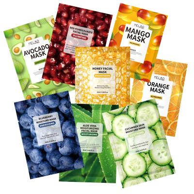 China Moisturizer Melao Private Label Skin Care Organic Face Mask Vegan Beauty Mascarillasl Facials Factory Cotton Fruit Face Mask Sheet for sale