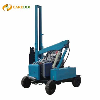 China Four Wheel Diesel Folding Type Road Construction Small Hydraulic Ram For Road Guardrail And Solar Project for sale