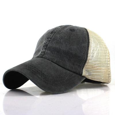 China COMMON 2021 Summer New Arrivals Trending Designers Do Old Cotton Solid Color Light Washed Net Flat Baseball Hats Unisex Sellers for sale