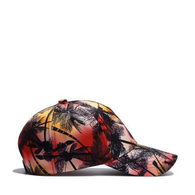 China New Arrivals Amazon AliExpress New Arrivals COMMON Coconut Tree Landscape Pattern Printing Outlet Fashionable Baseball Cap for sale