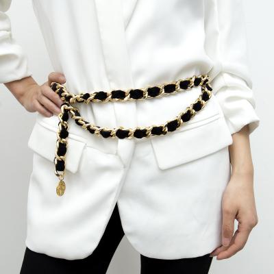 China Hot Selling Fashion.Casual Fashion.Casual Multilayer Waist Chain Women Belly Belly Belly Belly Chain Gold and Black Belt for sale