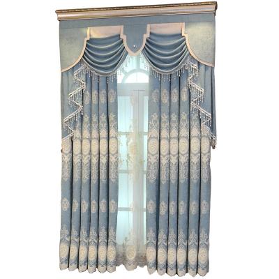 China High quality blackout European luxury style embroider blackout curtains for living room for sale