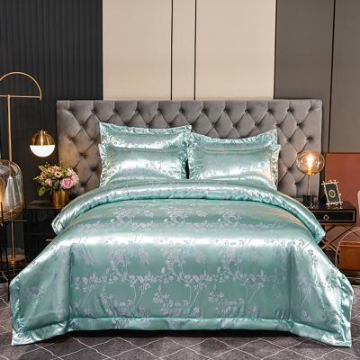 China Nondisposable European Hot Sale Luxury Satin Jacquard Silk Style Hotel Bedding Sets for sale