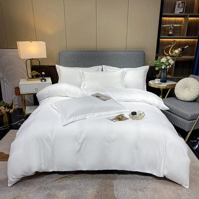 China Wholesale Bulk High Quality White Nondisposable Embroidery Egyptian Cotton Bed Sheet Sets Bedding Set For Hotel Motel Use for sale