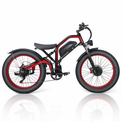 China Aluminum Alloy EBYCCO EB9 26 Inch Dual Motor 1500W 48V23AH Hydraulic Disc Brake Full Suspension Electric Bike For Off Road for sale