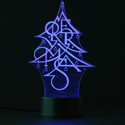 China Pretty New Modern Custom Creative 3D Illusion Desktop Photo Desktop Photo Base Christmas Acrylic Lamp Kid's Lamparas Table Room Decor Night Light for sale