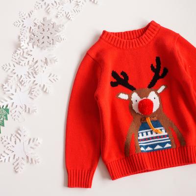 China Factory Custom Wholesale Christmas Sweater Plain Crewneck Cotton Sweater Anti Shrink For Kids for sale