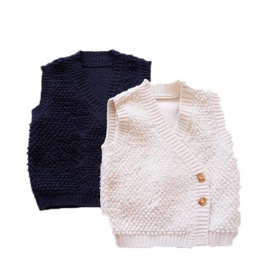 China V Neck Sweater Vest Anti-Shrink Standard Knitted Sleeveless Cardigan Design Comfort Waistband Button Kids Each Piece With Opp Bag Backing 5pcs for sale