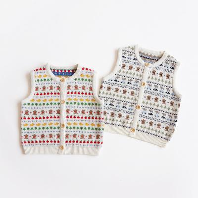 China 2021 anti-shrink lovely cute Christmas knit sweater vest children for sale