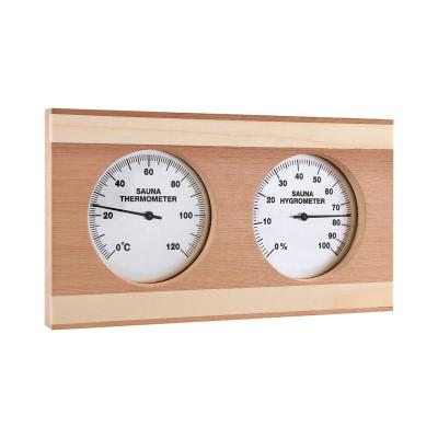 China Alphasauna Pine&Cedar Wood Traditional Hygrometer Sauna Accessories Thermometer for sale