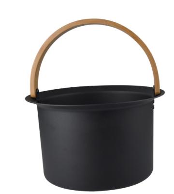 China Alphasauna 5L modern black stainless steel sauna bucket can be customized for SAUNA ROOM for sale