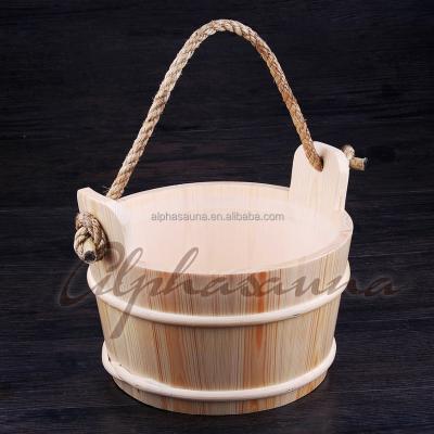 China With Transom Windows 4 Liter Sauna Wooden Bucket for sale