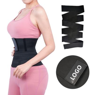 China Durable Custom Women's Adjustable Elastic Belly Control 6m Bandage 4m Lose Weight Sweat Sauna Bandage Slimming Waist Trainer Belt Belly Wrap for sale