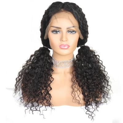 China Curly Full Curl Factory Direct Sales Hand - Woven Human Hair Lace Front Wig Black Hair Wig Long for sale