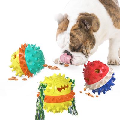 China Viable Pet Ball TPR Chew Ball Anti Bite Dog Food Leakage Dog Teeth Cleaning Ball For Dog Eating And Playing for sale