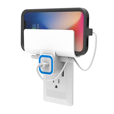 China Easy Install 2019 Hot Selling Cell Phone Holder for iPhone, Wall Mount Smart Phone Holder Charging Stand for Home Office Travel for sale