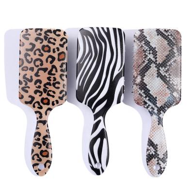 China OEM/ODM Pattern Waterproof Animal Plastic Hairbrush Zebra Leopard Print Bubble Hairbrush Fashion Scalp Massage Cushion Hairbrush For Woman for sale