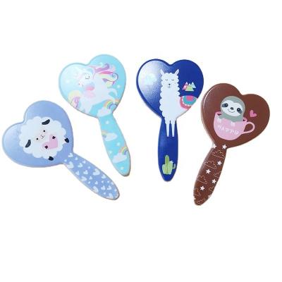 China Waterproof 2021 Superior Modern Heart Shape Customize Kids Mini Hair Brush With Cushion Portable Hairbrush Cartoon Printing Paddle Hair Brush for sale