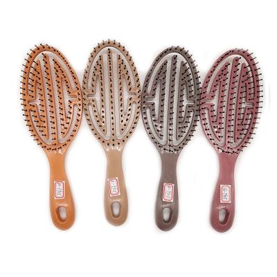 China Waterproof 2019 Manufacture Custom Logo Plastic Curved Duct Hair Brush Design Boar Bristle Brush for sale