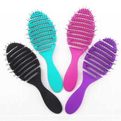 China Compact Customized Comb Vent High Quality Plastic Curved Soft Hair Brush for sale