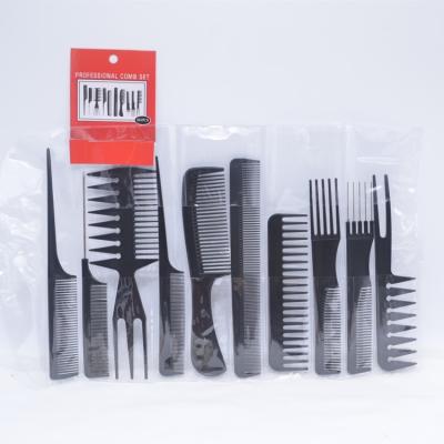 China 10Pcs/set Comfortable Big Handle Tooth Detangling Curly Hair Comb Back Head Styling Beard Oil Comb Men Hairdressing Wide Teeth Comb for sale