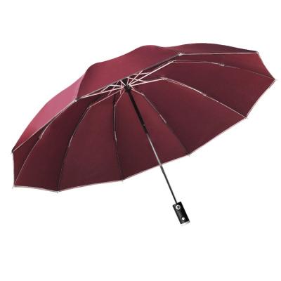 China Bodyguard Inverted Umbrella Windproof Reverse Umbrella with Reflective Stripe in Rain and Sun Reverse Folding Umbrella for sale