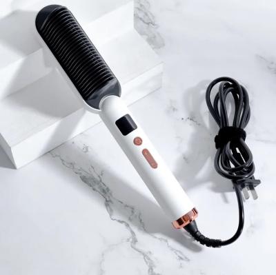 China Wholesale Fast Heating 3 Minute Heating Hair Iron Straightener Comb PTC Electric Ceramic Brush With LCD Display for sale