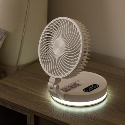 China 4000mAh Rechargeable Batteries Storage Folding Folding Desk Lamp Fan Foldable Table Fan for sale