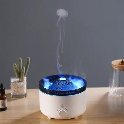 China Remote Control Fire Diffusor Jellyfish Volcano Air Humidificador Aroma 3D Flame Smart Diffuser for sale