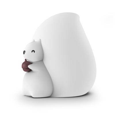 China Modern Wholesale Squirrel Table Lamp Bedroom Baby Gift Silicone Lamp Touch Control Colorful Night Light for sale