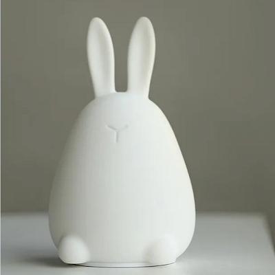 China Modern Rechargeable Silicone Light Up Mini Cute Bunny Touch Lamp Animal Night Light for Kids Children Baby for sale