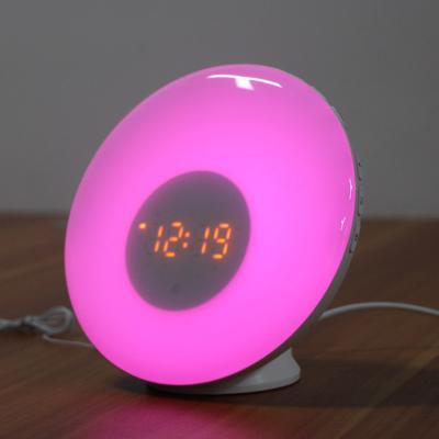 China EUROPEAN Smart Bedside Wake Up Sunrise Lamp with Alarm Clock Radio for sale