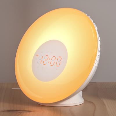 China European Bedside White Noise Sunset Smart Sleep And Sunrise Wake Up Light With Alarm Clock Radio for sale