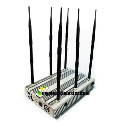 China 90W High Power Wifi Jammer Blocker Adjustable Mobile Signal Jammer Blocker Block GSM DCS 3G Wimax LTE VHF UHF Lojack for sale