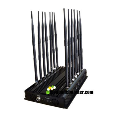 China 14 Bands 35w High Power Wifi Cellphone Signal Jammer Blocker Block GSM DCS 3G 4G LTE Wifi 5.8G Lojack 315 433 868 Signal for sale