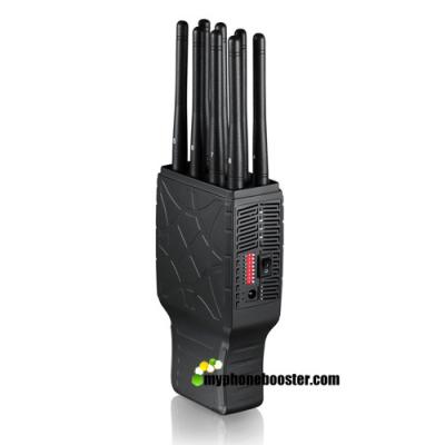 China Global Used 8 Bands 5.5W Portable Mobile Phone Signal Jammer Blocker Shield 2G 3G 4G GPS Wifi VHF UHF With Nylon Case for sale