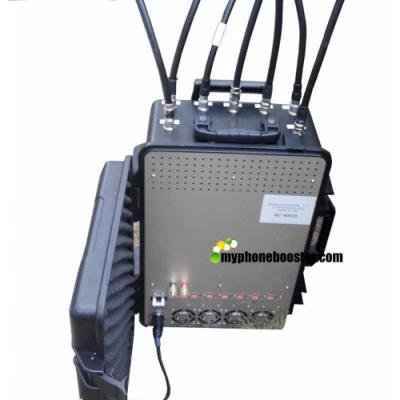 China 7 Bands 350w High Power Bomb Jammer Portable Luggage Military Signal Jammer Device With Battery Block GSM CDMA 3G 4G LTE for sale