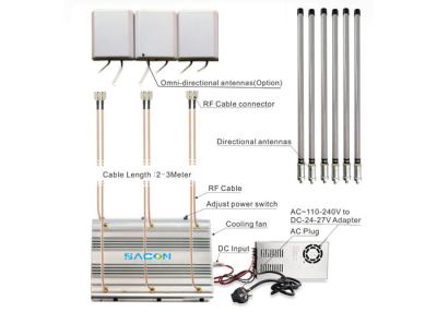 China 6 Bands 90w High Power Prison / Jail Cell Phone Jammer Blocker With Panel Antenna for sale