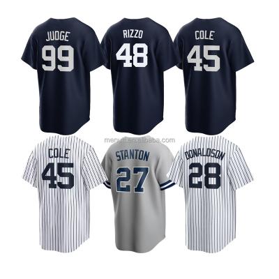 China Best Quality Antibacterial #99 Aaron Judge #28 Josh Donaldson #48 Anthony Rizzo #45 Gerrit Cole #27 Stanton #2 Derek Jeter Baseball Jersey for sale