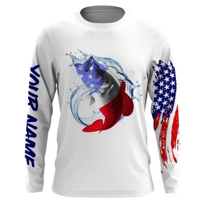 China Antibacterial Fishing Shirt Performance Fishing Custom Logo Wholesale Men Long Sleeve Clothing Sublimation Tops OEM Newest Design Anti Bacterial T-shirt for sale