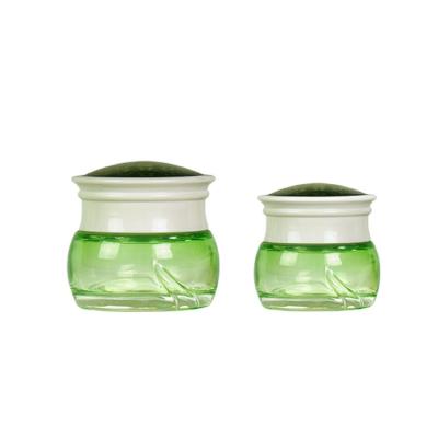 China New Design Personal Care Glass Shape Single Jar 30g 50g Cream Packaging Face Cream Skin Care Jar Cosmetic Sets for sale