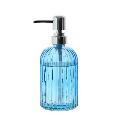 China Customized Personal Care 400ml 450ml 500ml Glass Bottle Hand Wash Liquid Bottle With Pump for sale